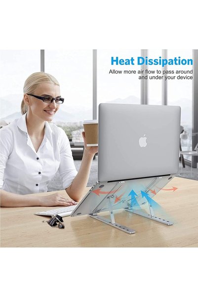 JINOU Adjustable Laptop Stand - Compatible With Laptops, Tablets & Books