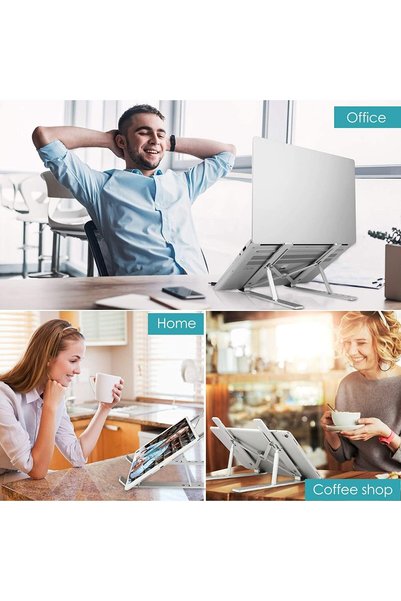 JINOU Adjustable Laptop Stand - Compatible With Laptops, Tablets & Books