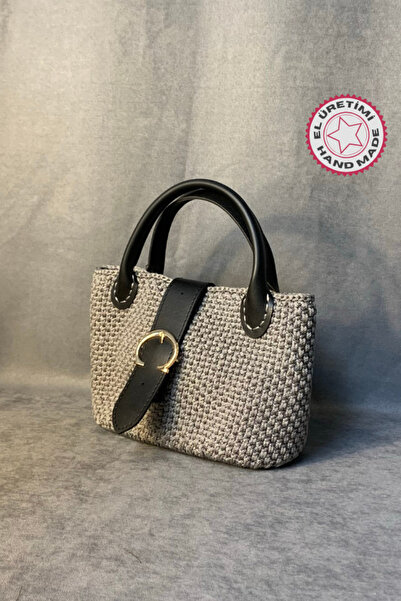 Uretti - Esra 6723 Ручна робота Сіра макраме сумка