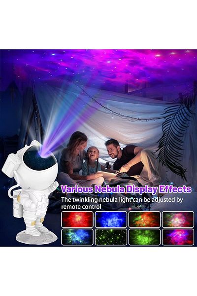 AWH Astronaut Galaxy Projector - 3D Starry Nebula Night Light with Timer & Remote