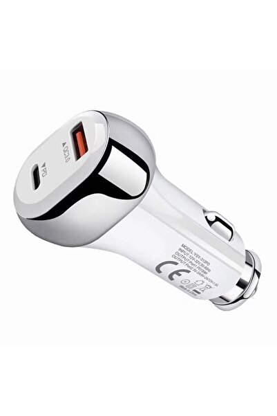 Techmaster 38w Pd 20w Qc 3.0 18w Hızlı Araç Şarj Cihazı Ysy312 Beyaz