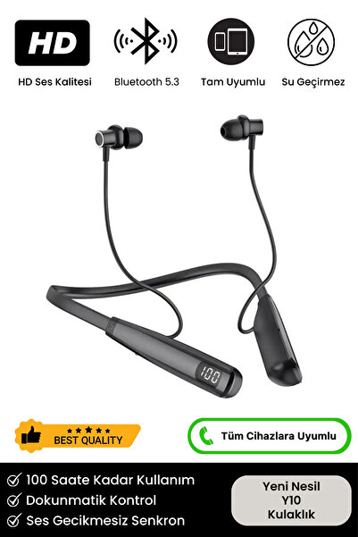 Noriyen Premium Sports 100 Saat Şarj Kapasiteli Su Geçirmez Boyun Bantlı Sporcu Stereo Bluetooth Kulaklık