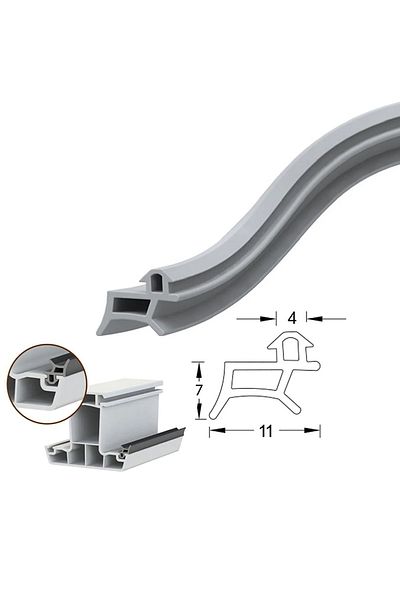 BABAWİCK 25 Meters Gray Pimapen Pakpen Pvc Pen - Door and Window Wick Gasket (4mm 1Lıra 25Kurus Measured)