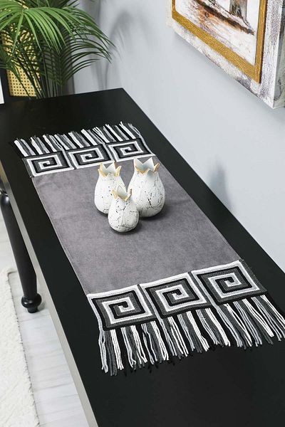 Aisha's Design 90X30 cm Runner - Fringed and Motif, R-91K