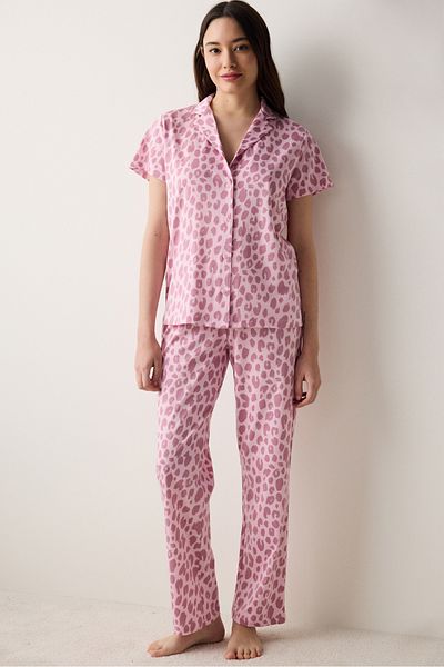 Penti Rosa Pyjama-Set mit Leopardenhemd und Hose