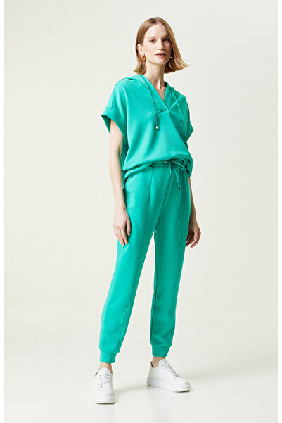 Network Yeşil Kısa Kollu Kapüşonlu Sweatshirt