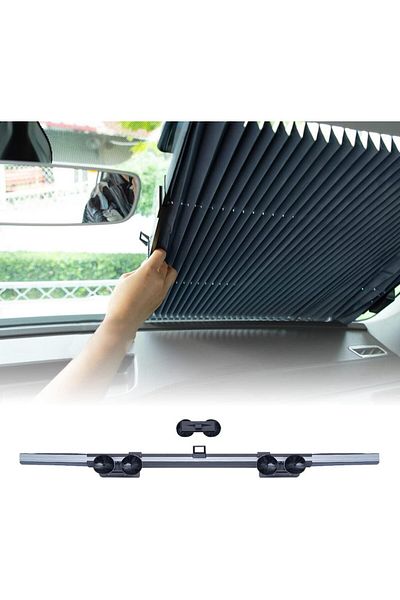 Techmaster Vehicle Auto Sunshade Folding Accordion Windshield Sunshade 70cm-135cm