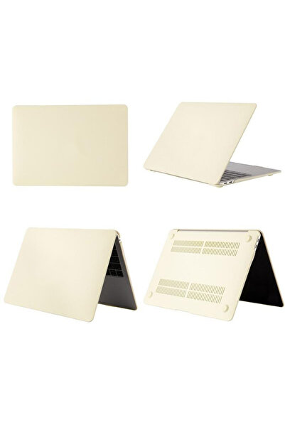 Techmaster Macbook Air M2 M3 M4 13.6 A2681 A3113 A3240 Uyumlu Cream Kılıf Kap...