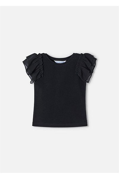 MAYORAL Tricou cu mânecă cu volan din tul pentru fete 3013