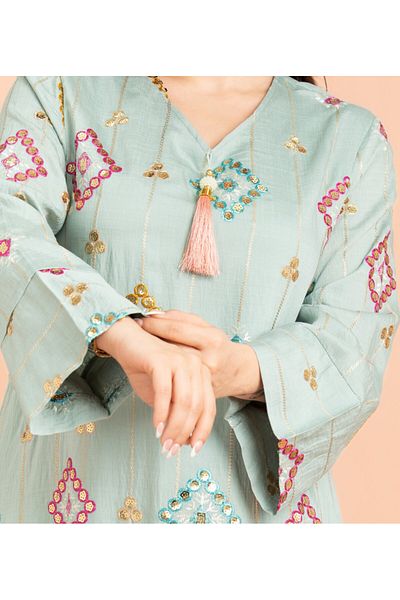 IKKXA Geometric Patterns Sparkled Jalabiya