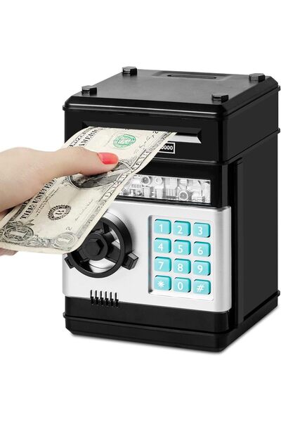 AWH حصالة نقود إلكترونية – خزنة نقود صراف آلي مع كلمة مرور وتمرير تلقائي، هدي...