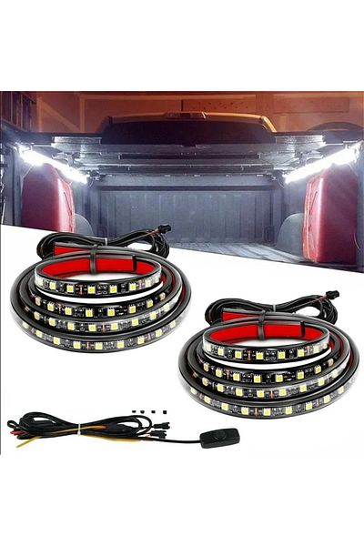 Techmaster Led Light Strip 2x150cm 12V with Switch for Pick Up Truck Decoration