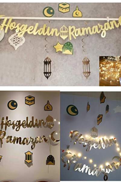 Hayaller Dükkanı Led Işıklı Hoşgeldin Ramazan Yazısı Ramazan Bayramı Tavan Sü...