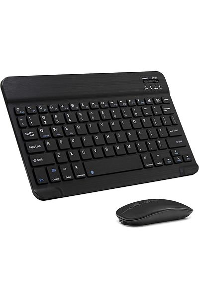 AWH Ultra-Slim Bluetooth Keyboard  Mouse Combo, Rechargeable Wireless IOS, Android & Windows (Black)