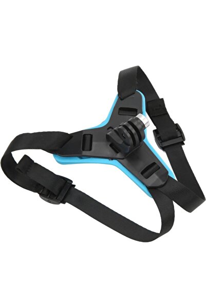 Techmaster GoPro Aksiyon Kamera Kask Alt Çene Bağlantı Aparatı Pratik Mavi