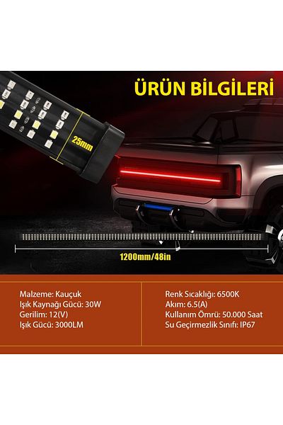 Techmaster Pick up Off Road 4X4 Luggage 5 Modes with 4 Rows of Led Signals 120cm