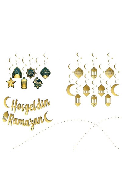 Hayaller Dükkanı 17 Parça Ramazan Süsleri 10'lu Tavan Süs,6'lı 11 Ayın Sultan...