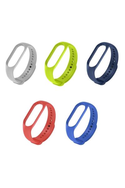 Techmaster Xiaomi Mi Band 3 Mi Band 4 Uyumlu Akıllı Bileklik Tme 5'li Set Kordon Kayış