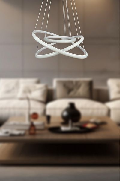 LEGACY Modern Design White Led Chandelier 3 Pieces - Bedroom Living Room Children's Room Kitchen