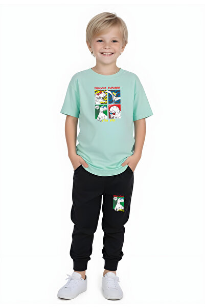 YA KO KİDS Dinosaur Explorer Štampano Muška dječja majica kratkih rukava dupl...