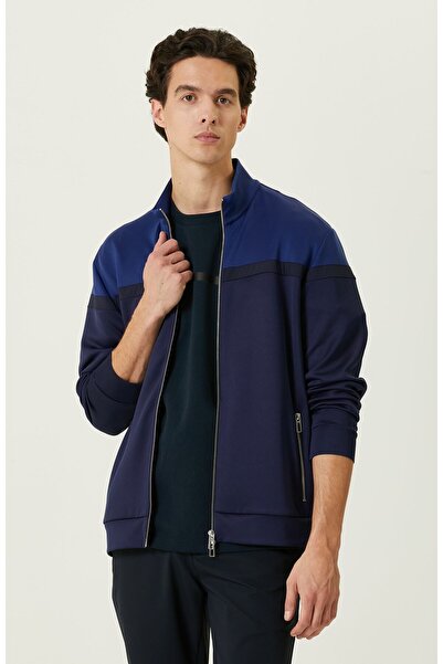 Network N-tech Lacivert Saks Mavisi Dik Yaka Sweatshirt