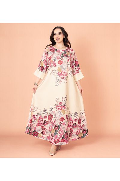 IKKXA Floral Printed Modern Jalabiya