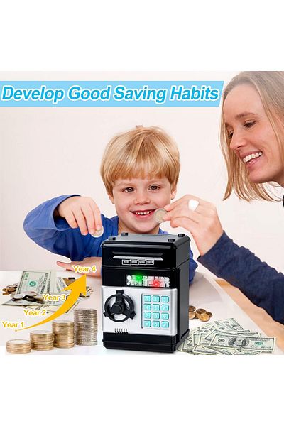 AWH Kids ATM Piggy Bank Toy for Ages 3-12 Cash Coin Can Gift for Boys & Girls - Assorted Color