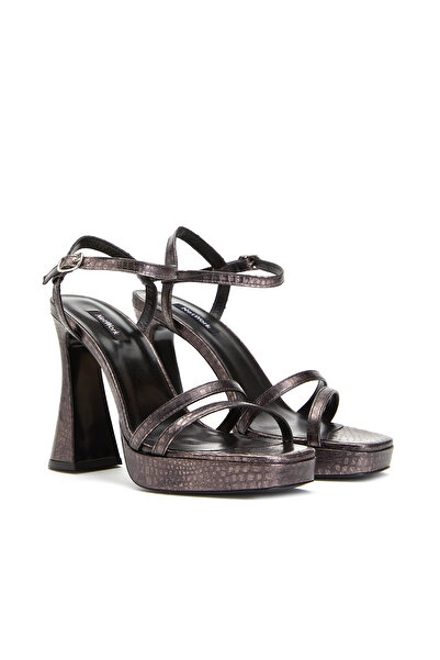 Network Bronz Kadın Deri Sandalet