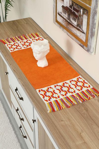 Aisha's Design 90X30 cm Colorful Fringed Runner - Motif, R-97K