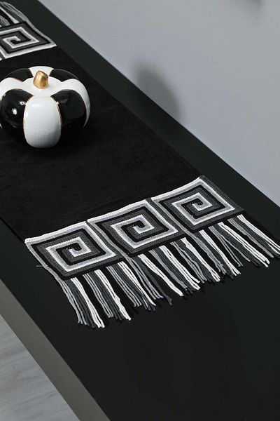 Aisha's Design 90X30 cm Runner - Fringed and Motif, R-91K