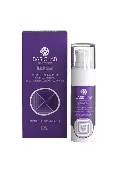 BASICLAB Esteticus SER CORRECTOR CU RETINAL 0,07%, FITOSFINGOSINA SI CARNOSINA 2,0 30 ml