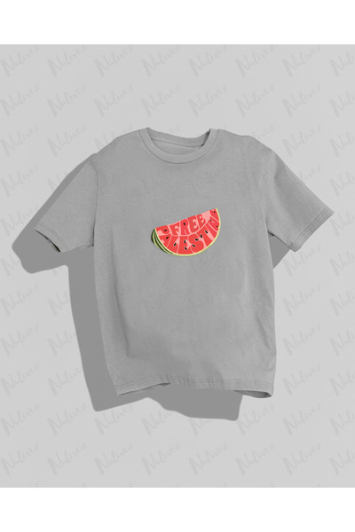 Nulivez جودة عالية - تي شيرت كبير الحجم مطبوع عليه البطيخ الفلسطيني المجاني ل...