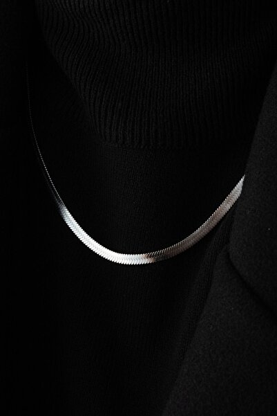 ByFlorya Jewelry Çelik Italyan Zincir Balık Sırtı Yılan Kolye Kararmaz 45cm/4...