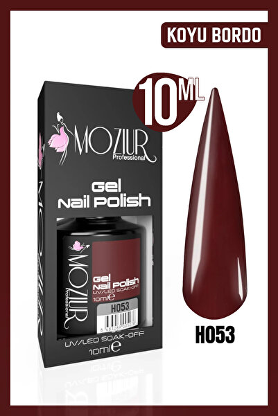 MOZIUR Kalıcı Oje Uv Led H053 (KOYU BORDO) 10ml