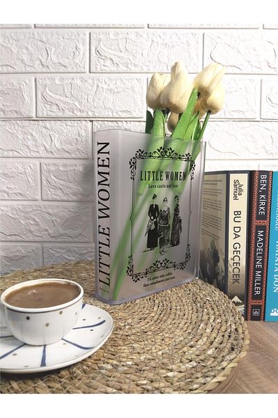 Gri Grafik Design Workshop Frosted Little Women World Classics Collection Book Vase