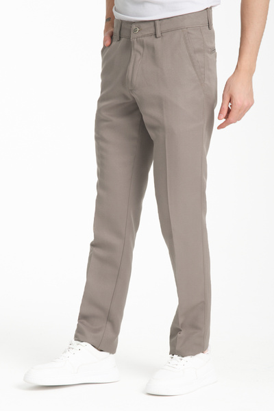 Varetta Ανδρικό λινό παντελόνι από βαμβακερό χάλκινο χρώμα