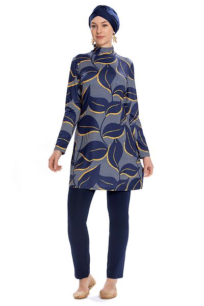 REMSA Μαγιό Navy Blue Lycra Full Covered Hijab - 252-504