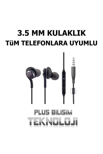 Plus Bilişim 3.5mm Jack Kulaklık Kulakiçi, İp Örgülü, Mikrofonlu, Yüksek Kalite (HD Ses,Mikrofon) Plus Bilişim