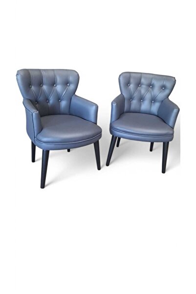 ARYANS HOME Ahşap Ayaklı Kollu Antrasit Deri Ofis Koltuğu Büro Koltuk Ve Berj...