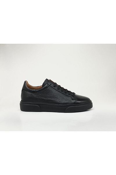 Clasica Genuine Leather Men's Black Sneaker Shoes