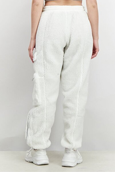 Adidas Originals Women Regular Fit Textured Drawstring Sportswear Pants, White