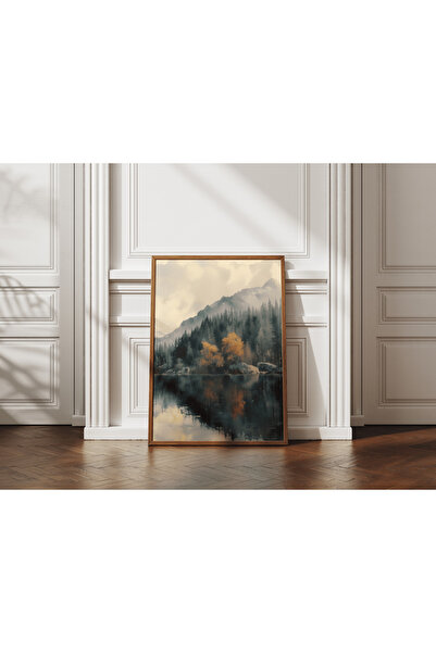 ARTCASTLE 3'lü Tablo Seti Ahşap Çerçeveli Tablo Huzurun Yansımaları