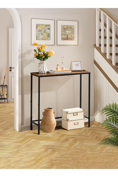 EqiEch Narrow Console Table for Small Spaces, Easy Assembly Entryway & Side Table - 75x24x75cm