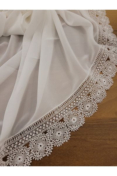 onlaynticaret MOTIF MODEL 3-SIDED WOMEN'S CREAM COLOR SCARF