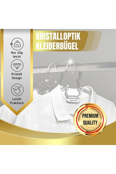 Decobella Kleiderbügel 6 Stück | Kleiderbügel Kunststoff | Plastik | 0,66 X 40 X 19 Cm