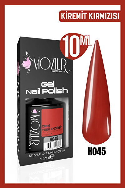 MOZIUR Kalıcı Oje Uv Led H045 (KİREMİT KIRMIZISI) 10ml