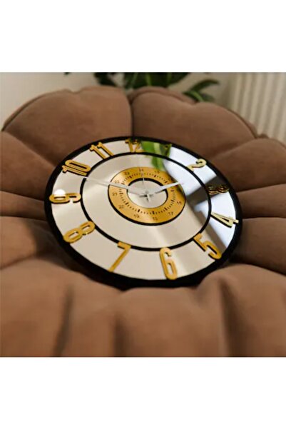 NİSANEST Dekoratif Duvar Ve Masa Saati Küçük Boy Aynalı Pleksi 25 Cm