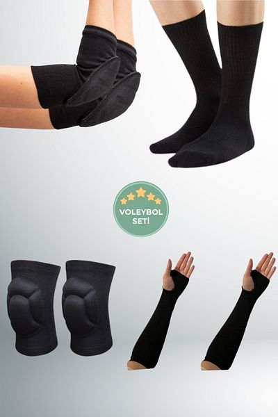Sirius Sportswear Set of 8 Volleyball Knee Pads & Elbow Braces & Sleeves & Sports Socks Performance Volleyball