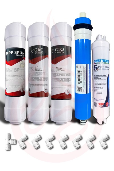 ECO Tüm Kapalı Kasa Su Arıtma Cihazları Ile Uyumlu inline filtre 5 li + 7 tan...