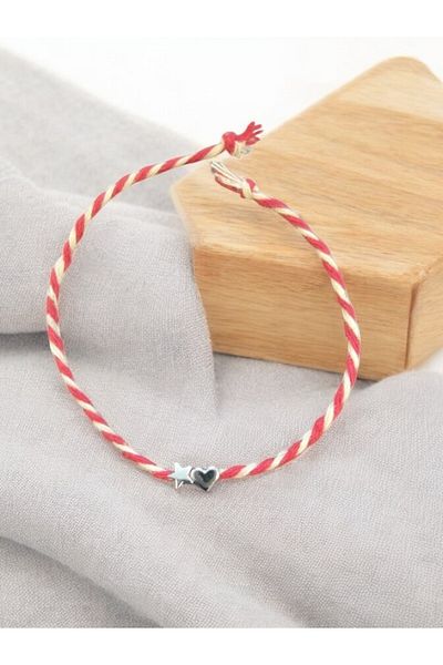 Feron accessories Marteniçka Heart and Star Gray Lucky Bracelet Set (2 Pieces)